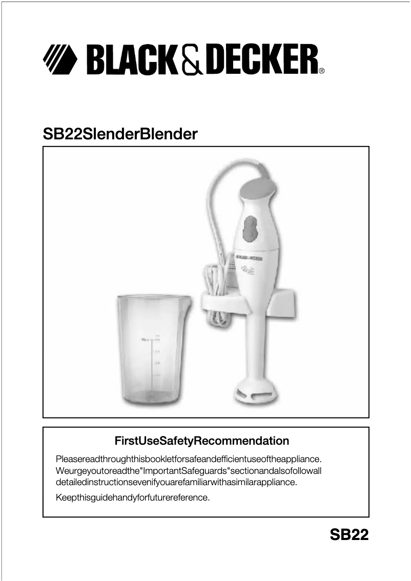 Image de la première page du manuel de l'appareil SB22