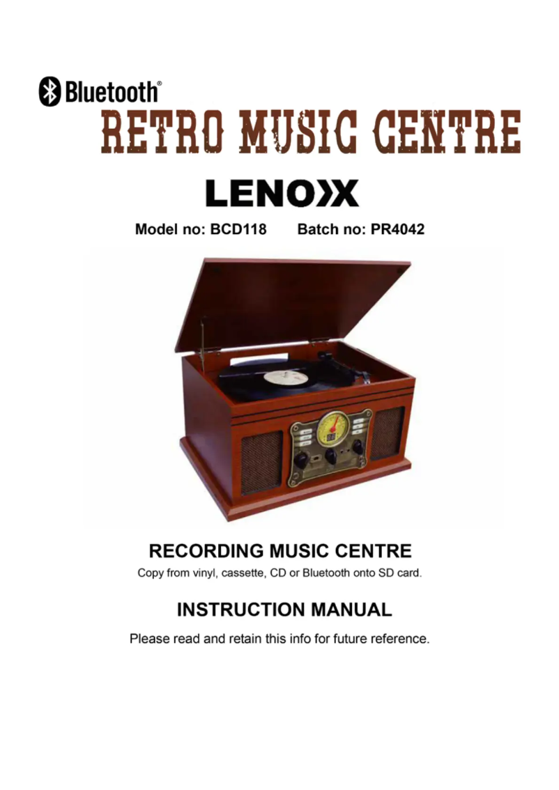 Page 1 de la notice Manuel utilisateur Lenoxx BCD118