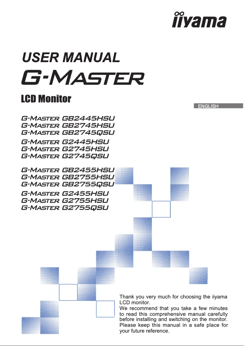 Page 1 de la notice Manuel utilisateur Iiyama G-Master GB2745QSU