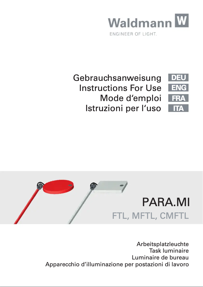 Page n°1 - Manuel utilisateur Waldmann PARA.MI