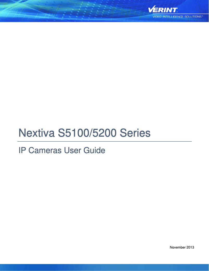 Page 1 of the manual User Manual Verint Nextiva S5250BX-DN-L1