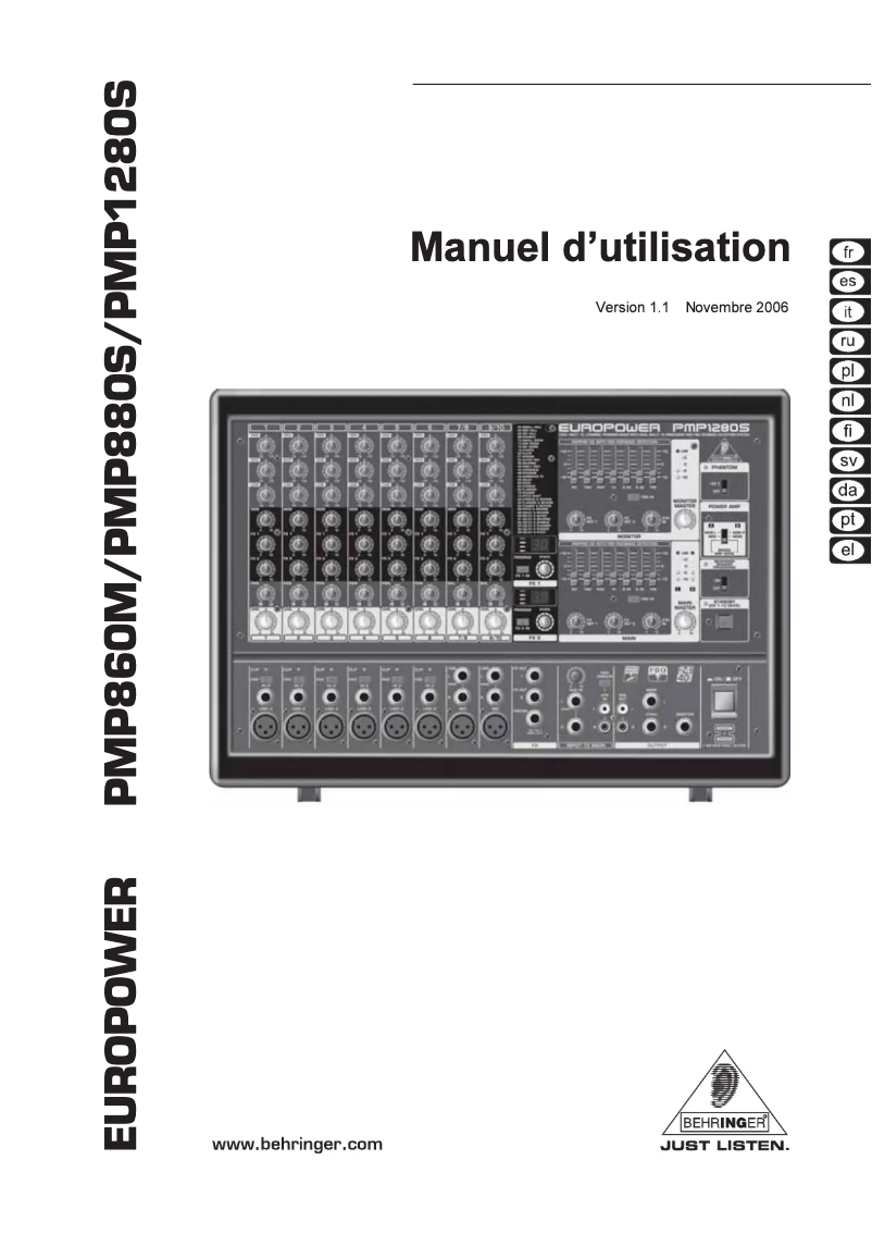 Page n°1 - Manuel utilisateur Behringer Europower PMP1280S