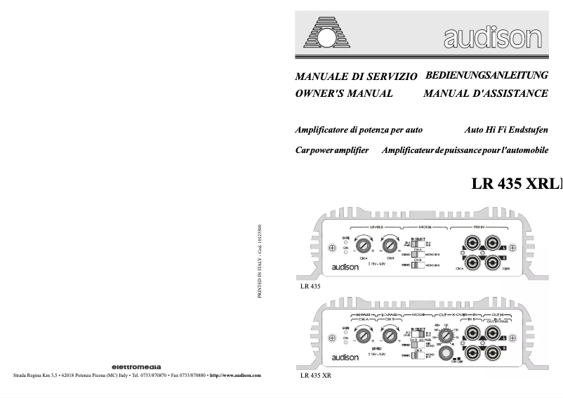 Image de la première page du manuel de l'appareil LR 435 XR