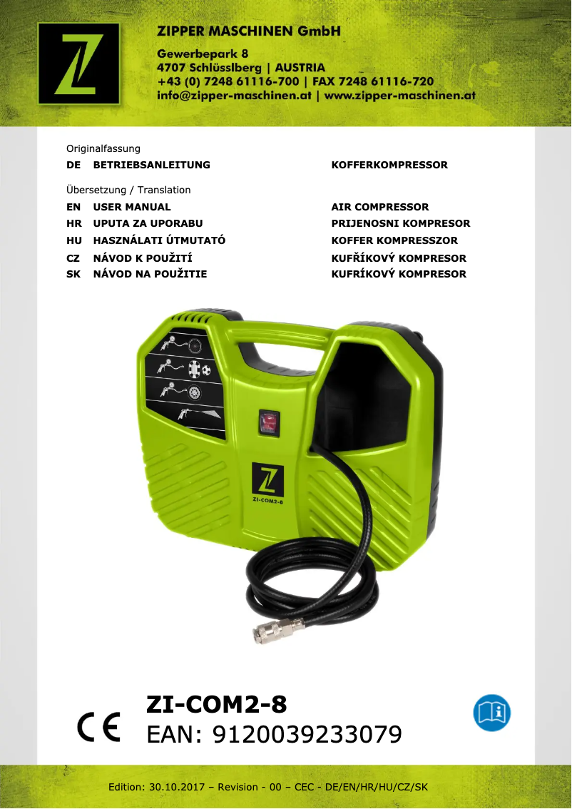 Image de la première page du manuel de l'appareil ZI-COM2-8