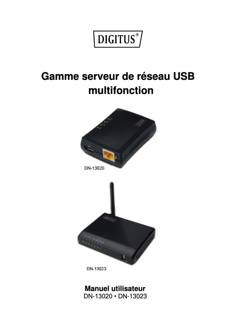 Page n°1 - Manuel utilisateur Digitus DN-13020