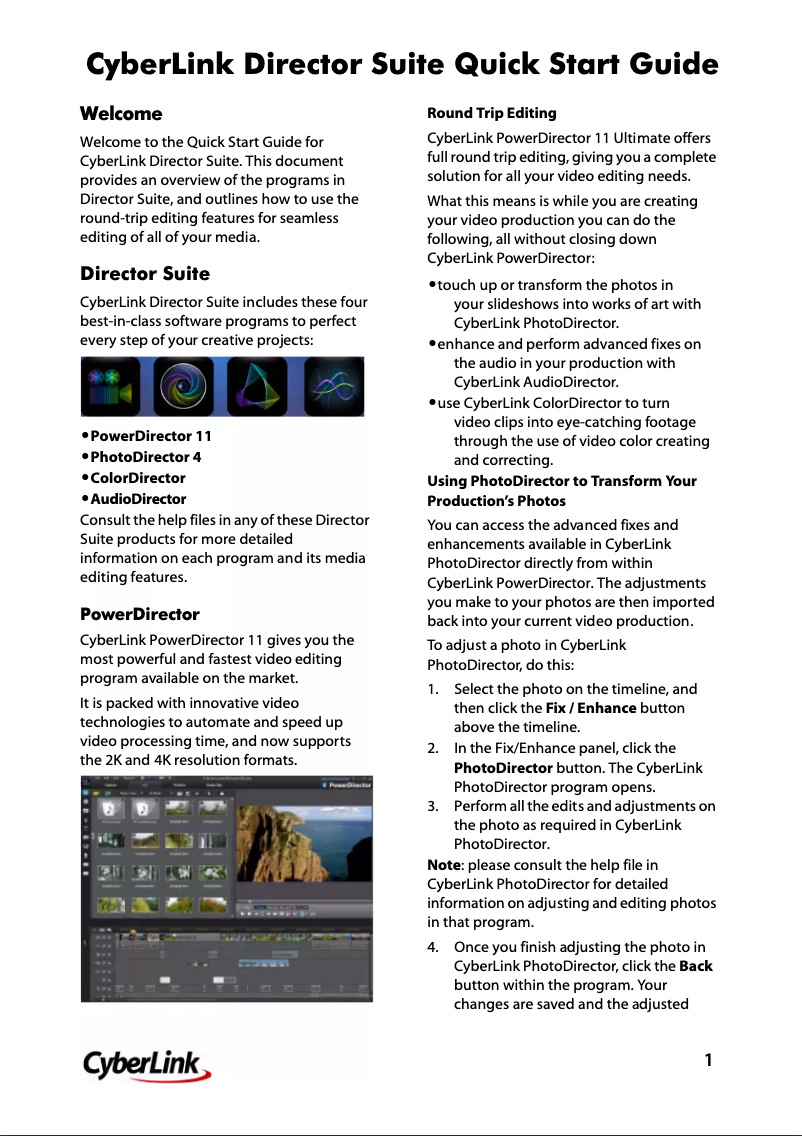 Image de la première page du manuel de l'appareil Director Suite