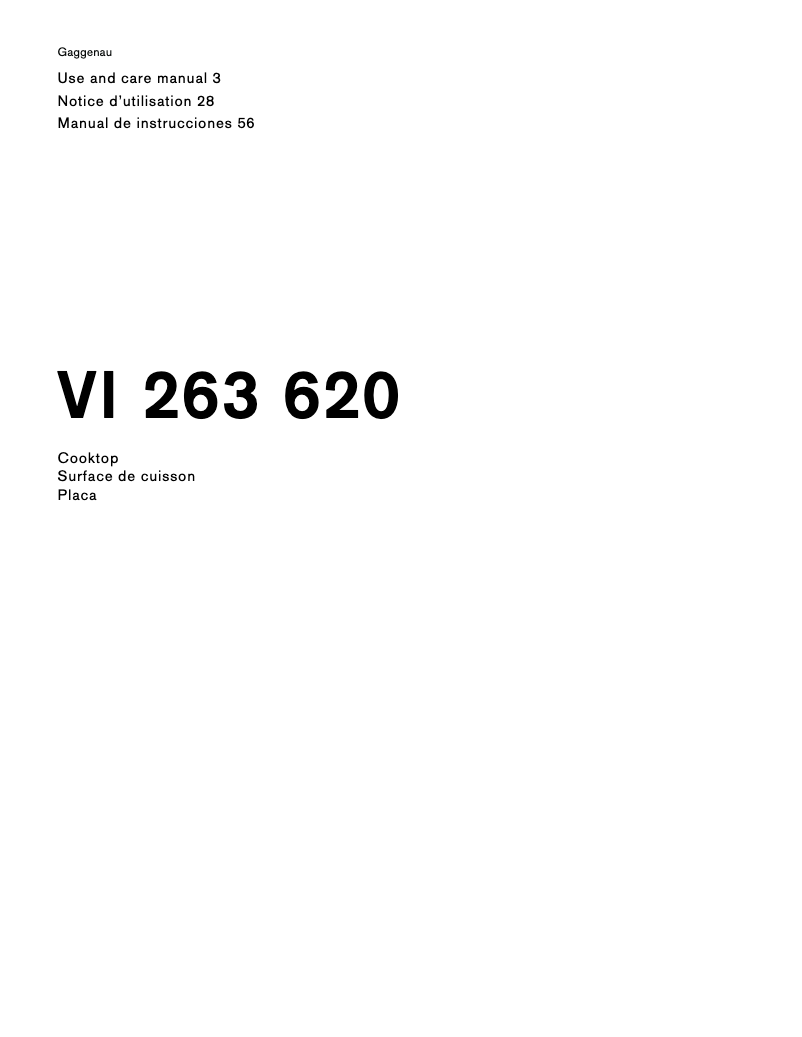 Image de la première page du manuel de l'appareil VI263620