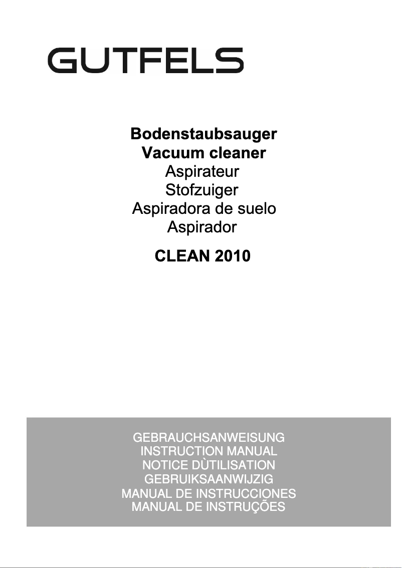 Page n°1 - Manuel utilisateur GUTFELS CLEAN 2010