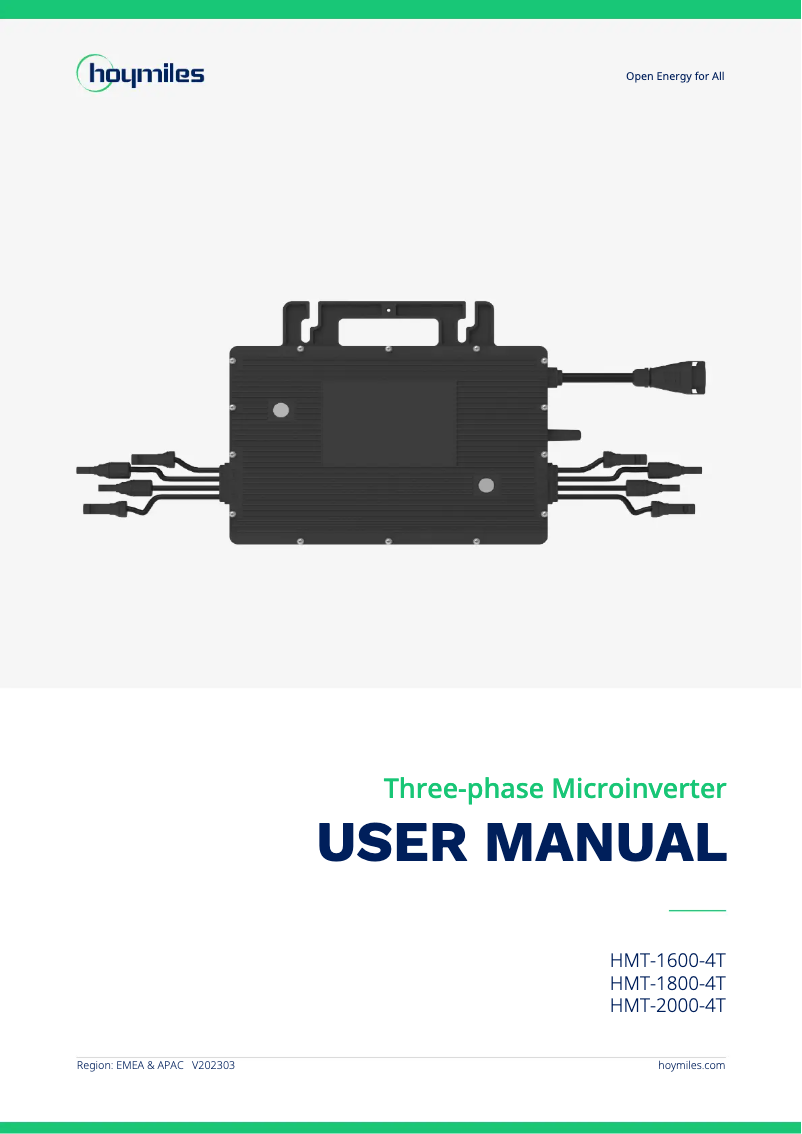 Page n°1 - Manuel utilisateur Hoymiles HMT-1600-4T
