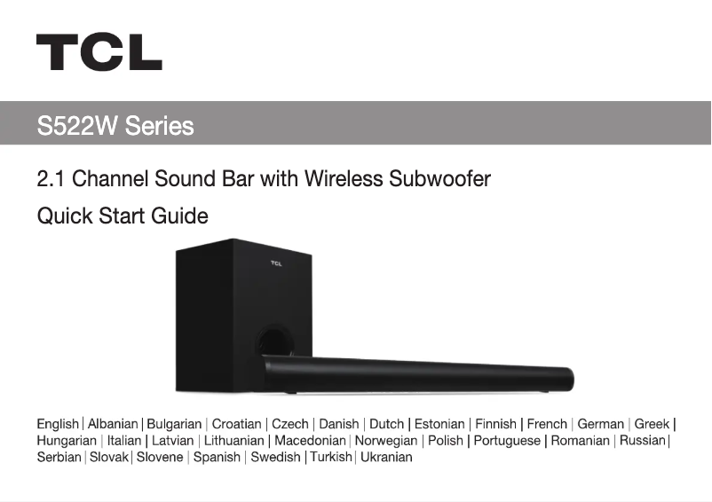 First page image of the manual for S522W