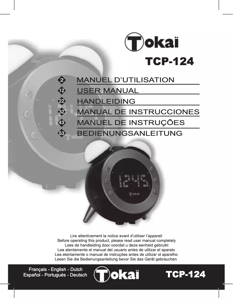 Image de la première page du manuel de l'appareil TCP-124