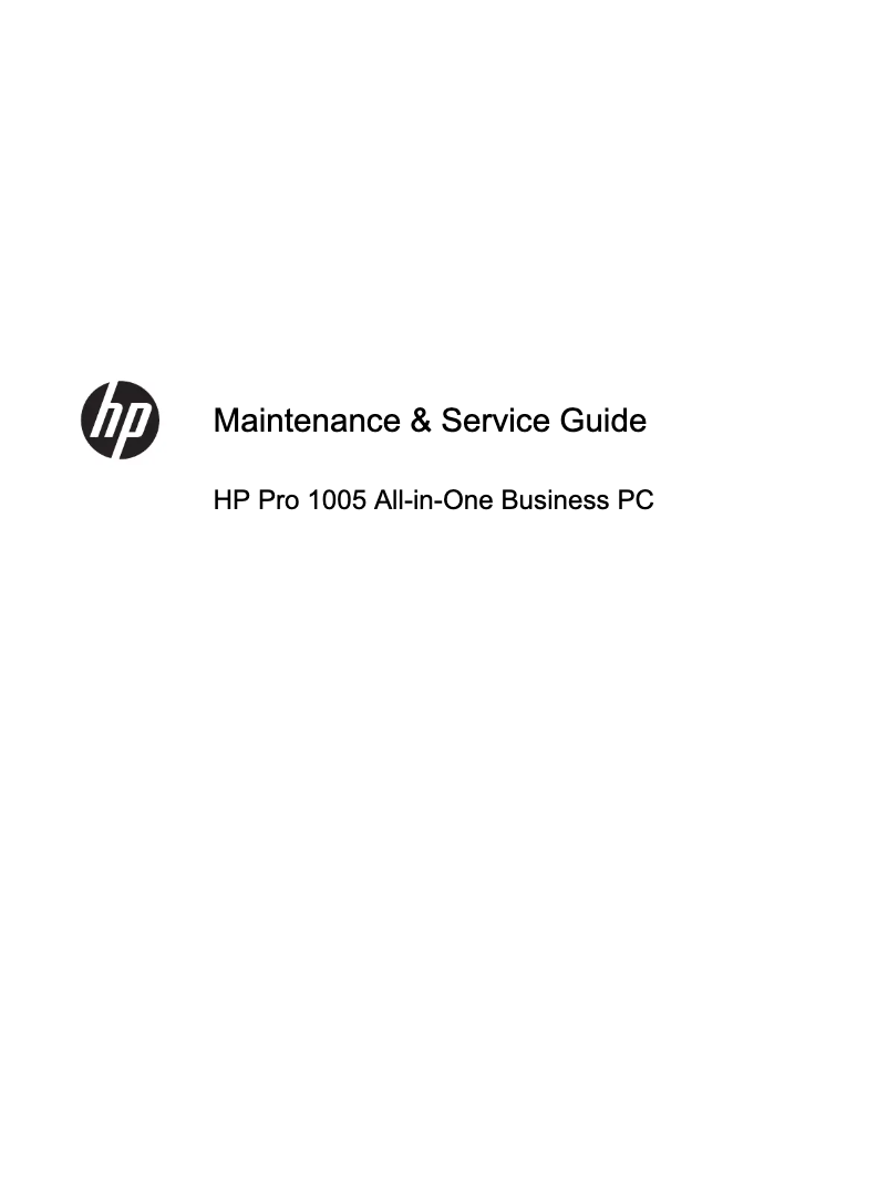 Page n°1 - Manuel utilisateur HP Pro 1005