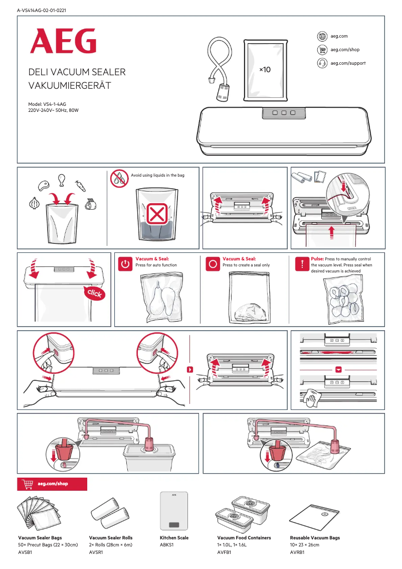 Página 1 del manual Manual de usuario AEG VS4-1-4AG