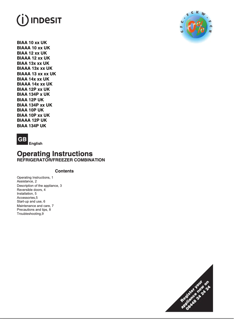 Imagen de la primera página del manual del dispositivo BIAA134P