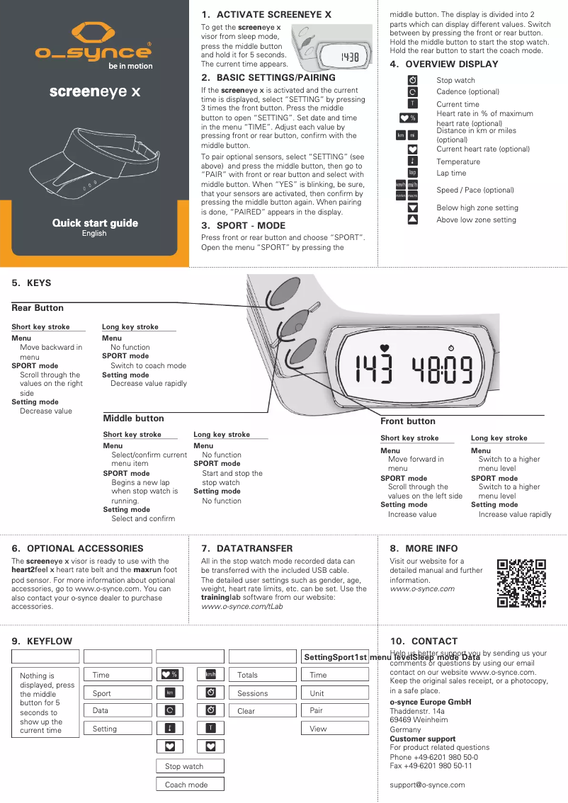 Página 1 del manual Manual de usuario OSynce Screeneye x