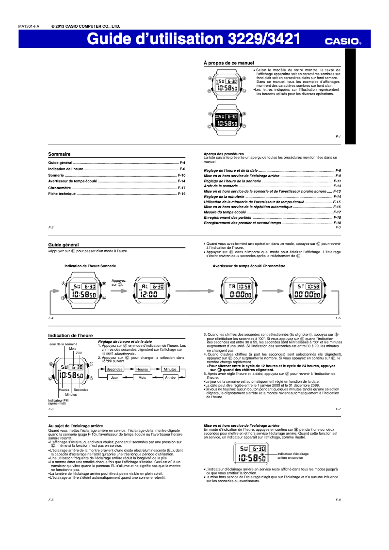 Image de la première page du manuel de l'appareil G-shock GM-5600-1ER