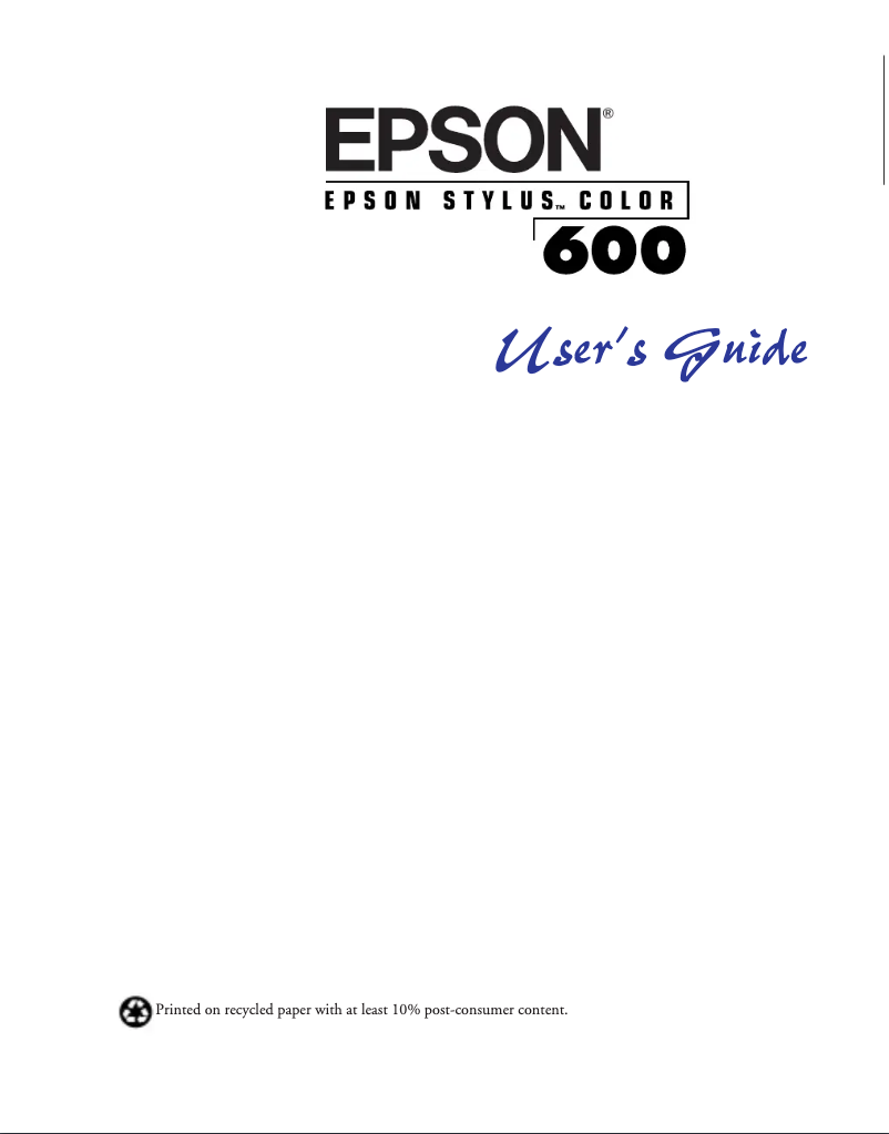 Image de la première page du manuel de l'appareil Stylus Color 600