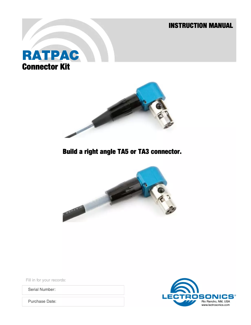 Image de la première page du manuel de l'appareil RATPAC