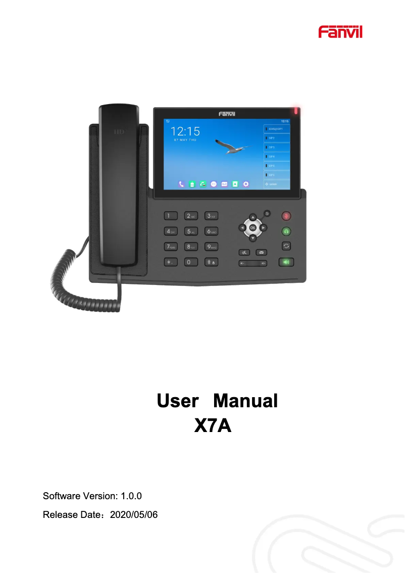 Imagen de la primera página del manual del dispositivo X7A