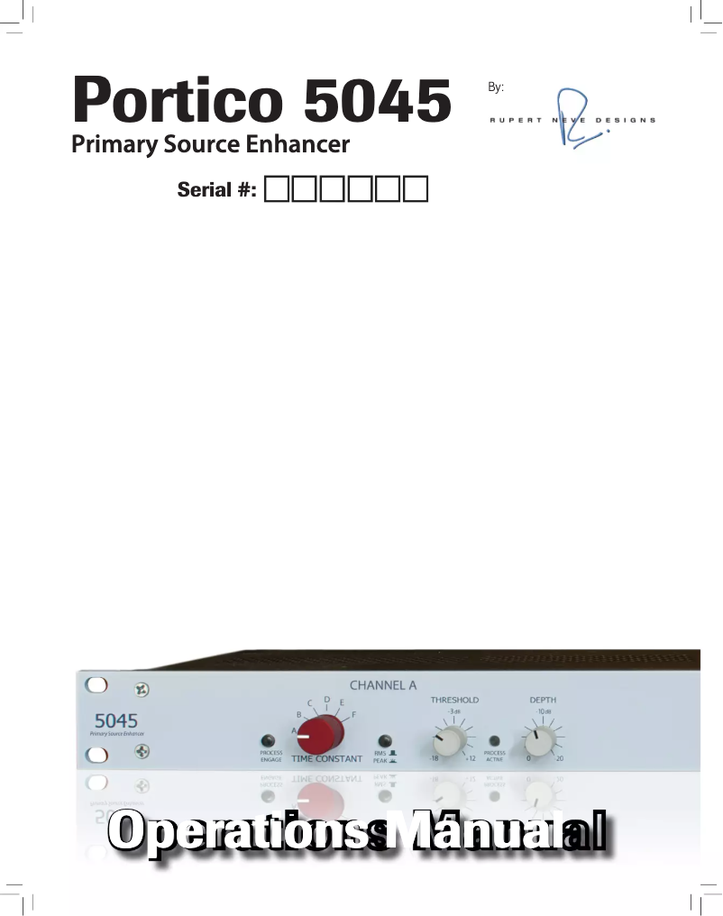 Page 1 de la notice Manuel utilisateur Rupert Neve Designs 5045