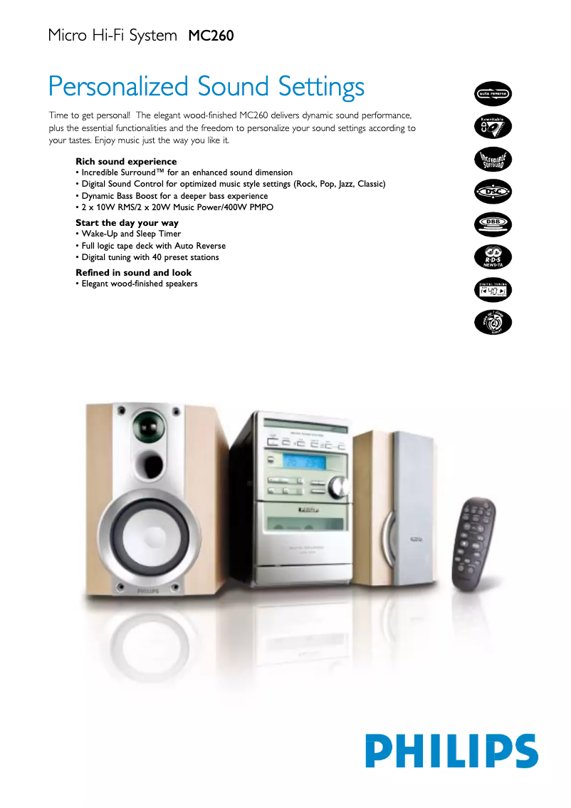 Image de la première page du manuel de l'appareil MC260