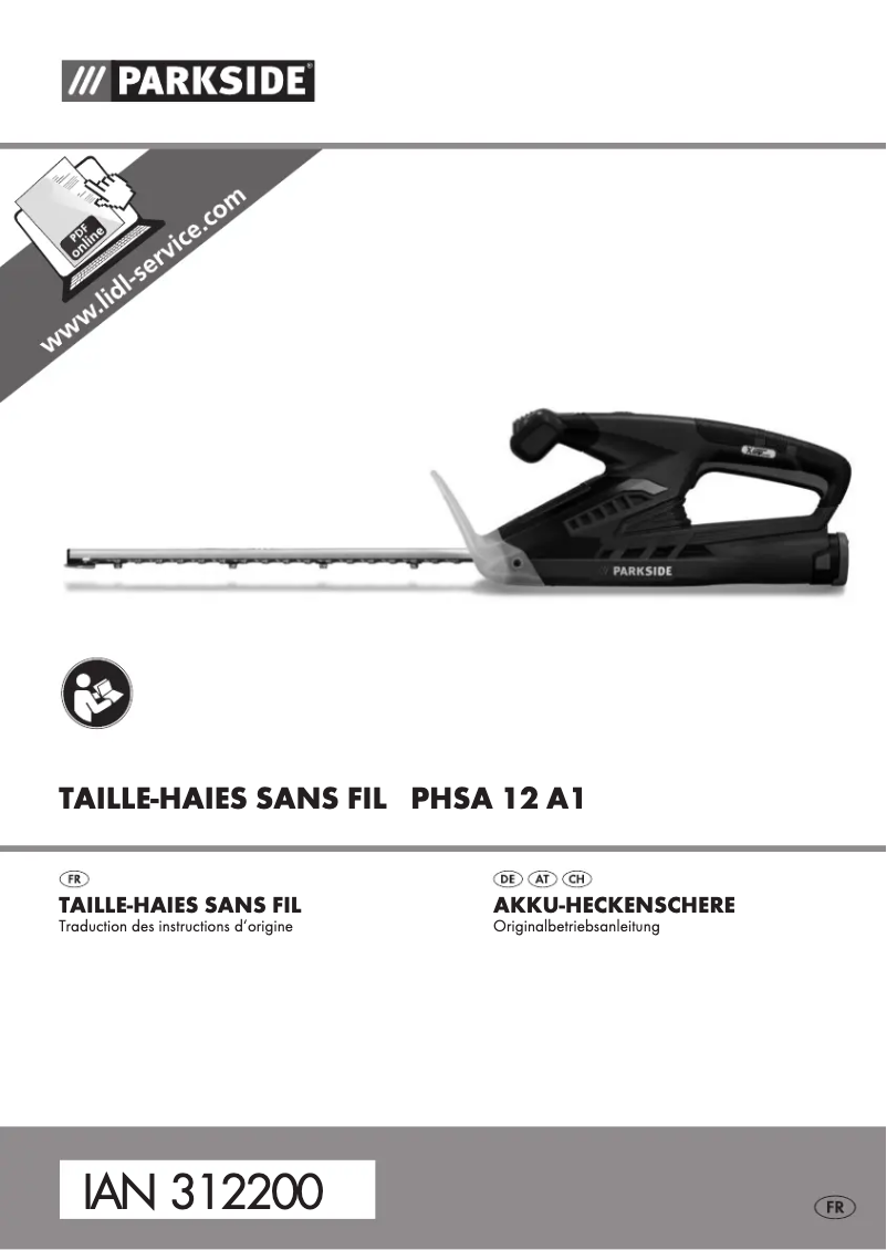 Image de la première page du manuel de l'appareil PHSA 12 A1