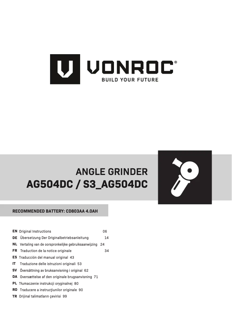 Page n°1 - Manuel utilisateur Vonroc S3_AG504DC