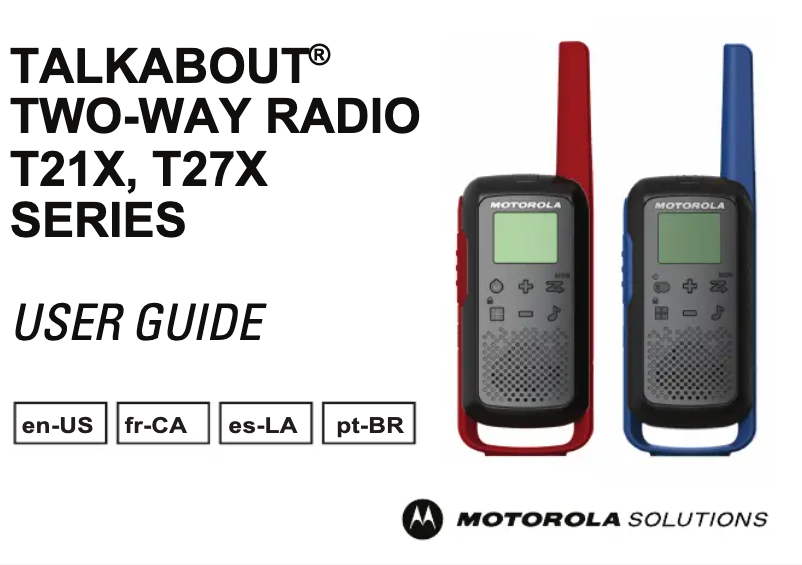Page n°1 - Manuel utilisateur Motorola Talkabout T270