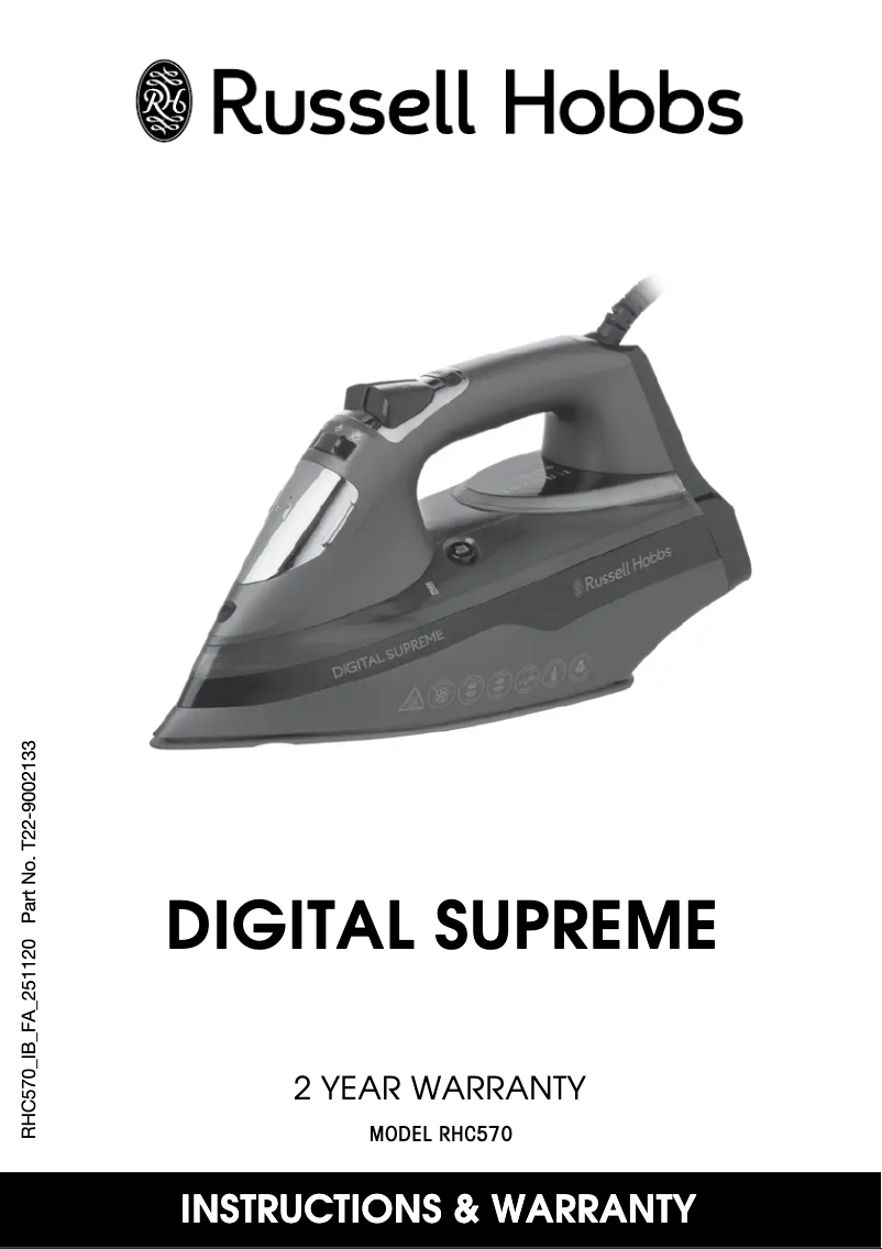 Page n°1 - Manuel utilisateur Russell Hobbs Digital Supreme RHC570