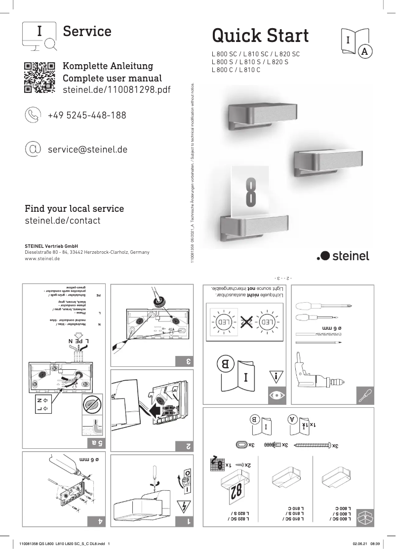 Page n°1 - Guide de démarrage rapide Steinel L 820 S
