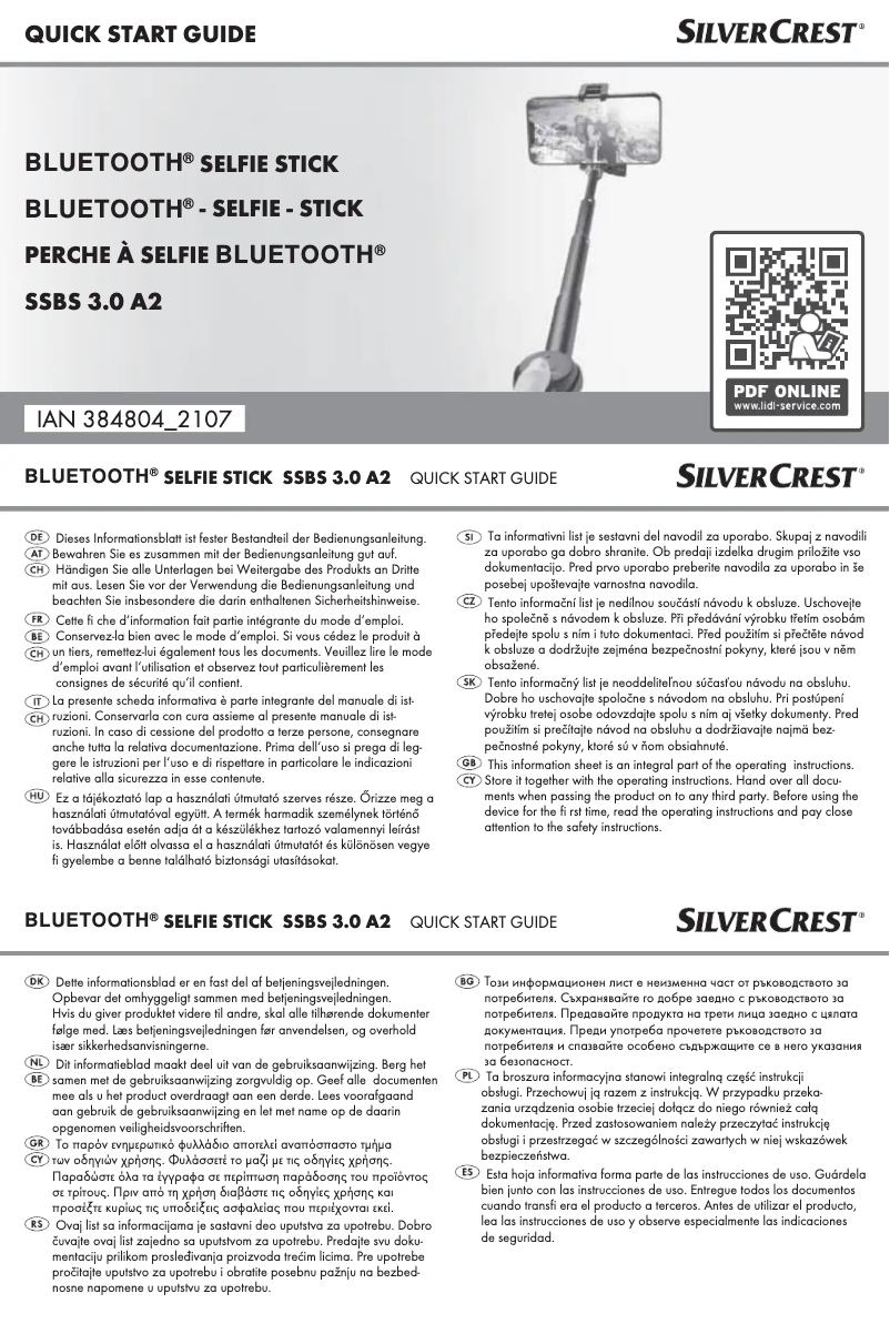 Image de la première page du manuel de l'appareil SSBS 3.0 A2