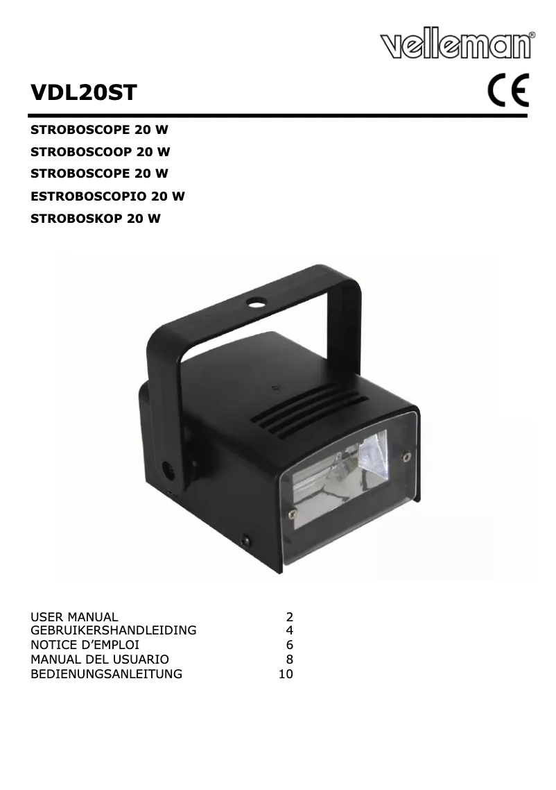 Page n°1 - Manuel utilisateur HQ Power vdl20st