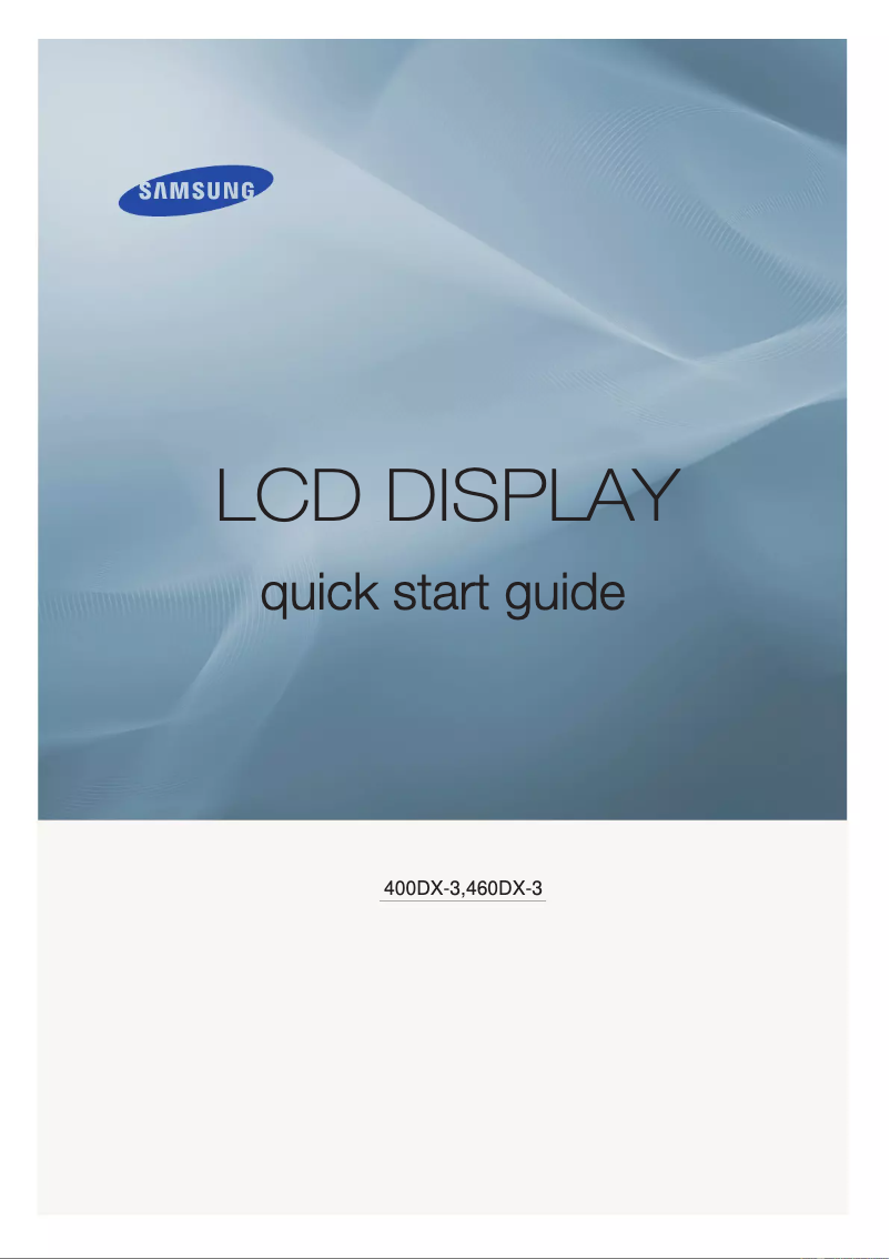 Image de la première page du manuel de l'appareil SyncMaster 460DX-3