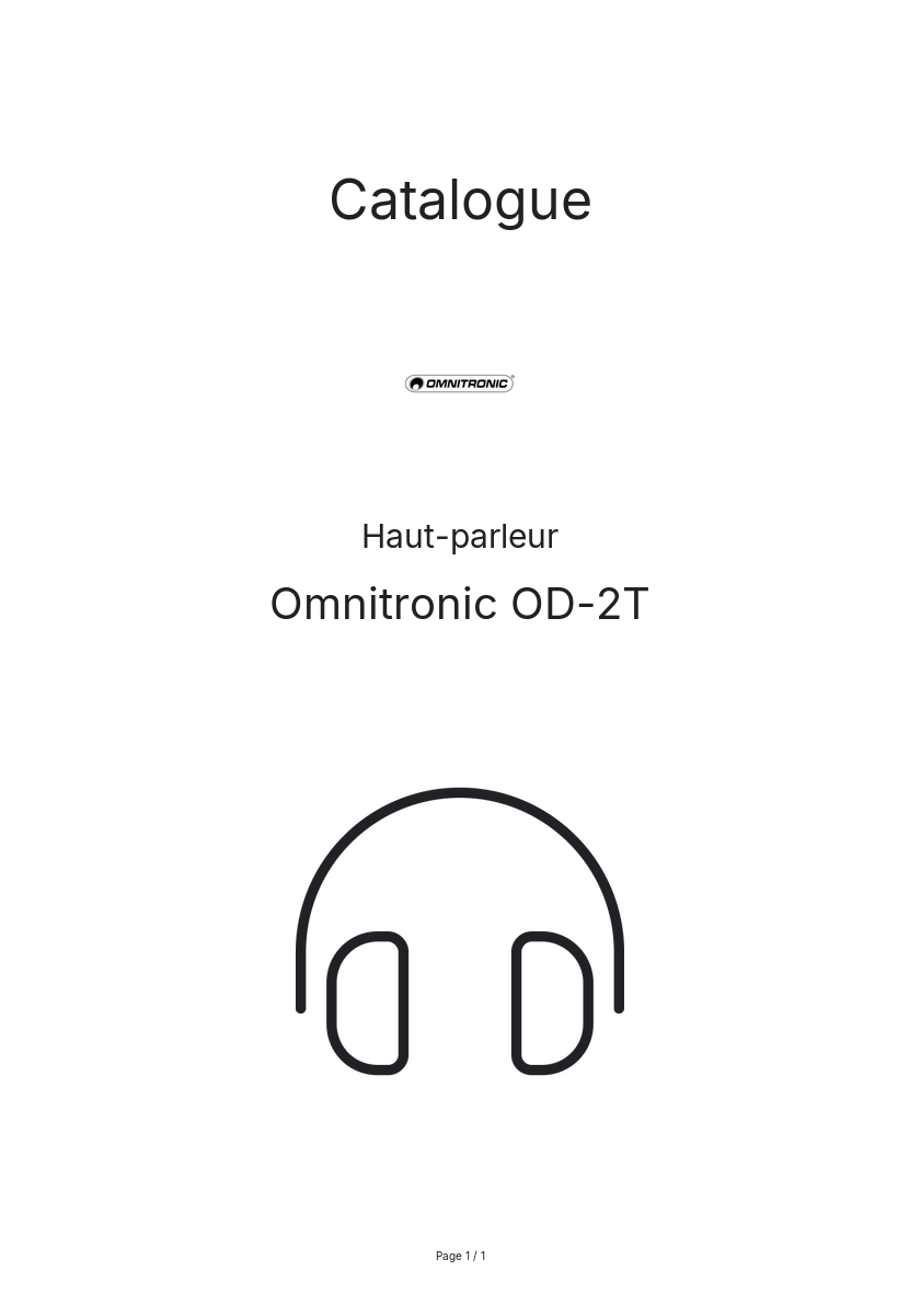 Page n°1 - Catalogue Omnitronic OD-2T