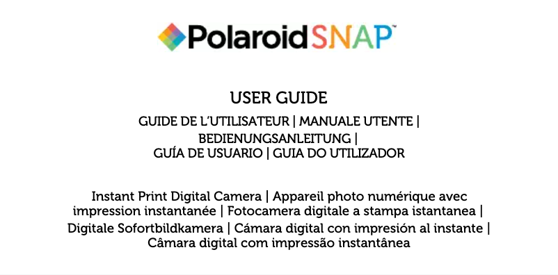 Image de la première page du manuel de l'appareil Snap