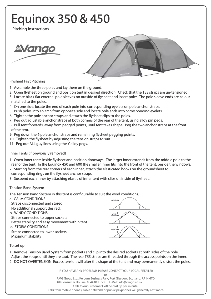 Page n°1 - Manuel utilisateur Vango Equinox 450