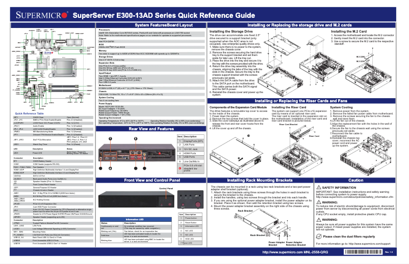 Page 1 de la notice Guide de démarrage rapide Supermicro SuperServer SYS-E300-13AD