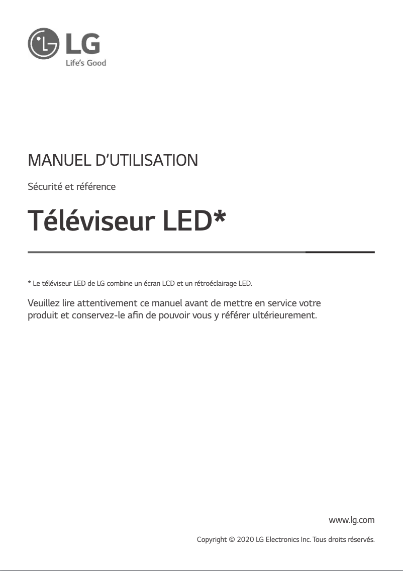 Page 1 de la notice Manuel utilisateur LG 49UN7100PVA