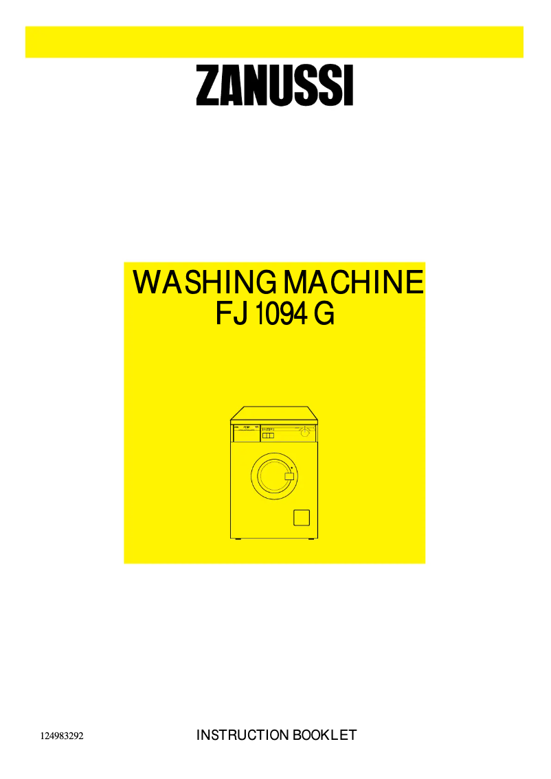 Page n°1 - Manuel utilisateur Zanussi FJ 1094 G