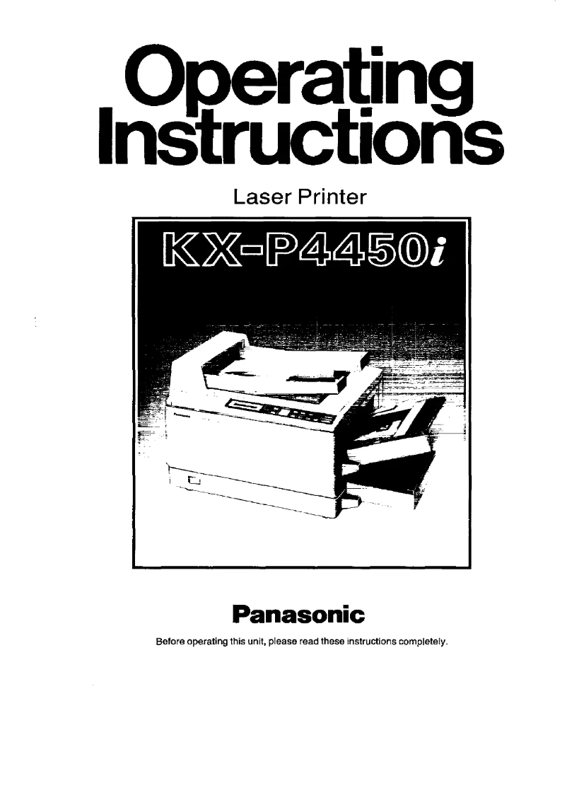 Page 1 de la notice Manuel utilisateur Panasonic KX-P4450I