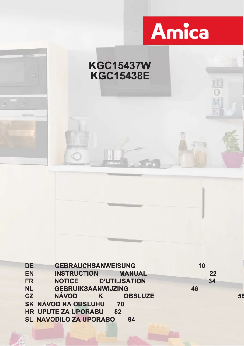 Page n°1 - Manuel utilisateur Amica KGC 15438 E