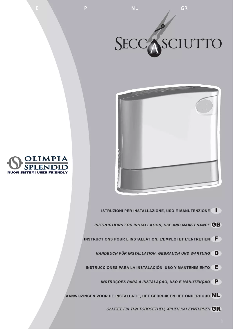 Image de la première page du manuel de l'appareil SeccoAsciutto EL