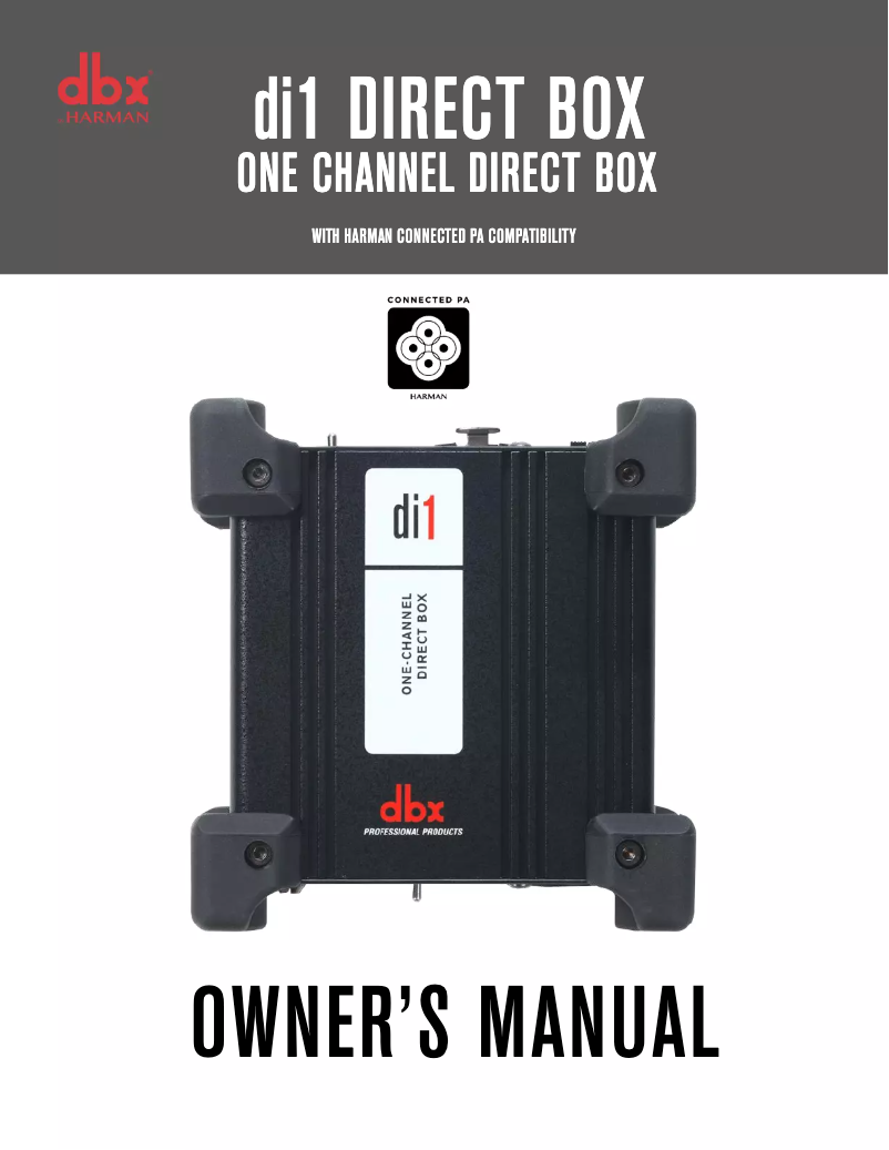 Page n°1 - Manuel utilisateur DBX DBXDI1