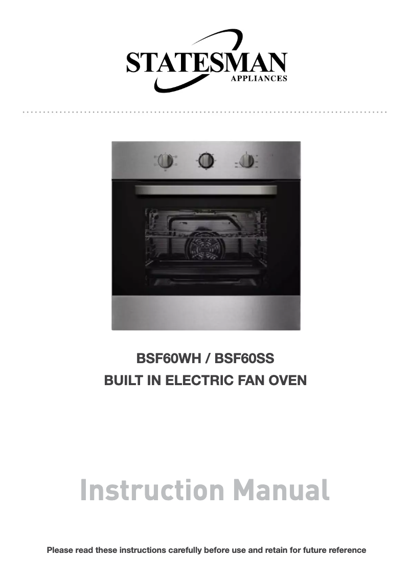 Image de la première page du manuel de l'appareil BSF60WH