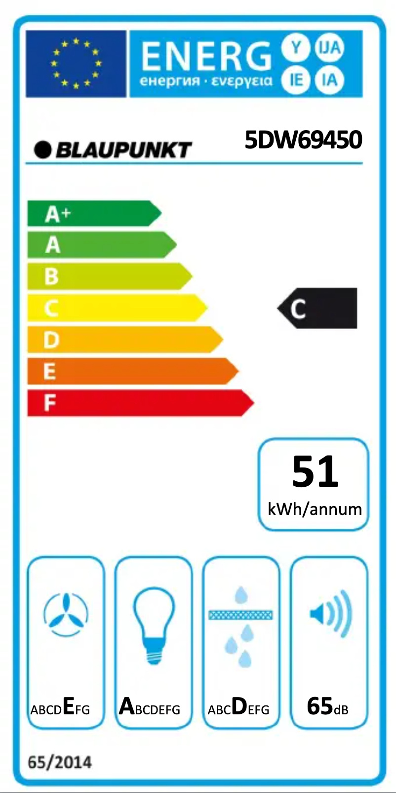 Page n°1 - Label énergétique Blaupunkt 5DW69450