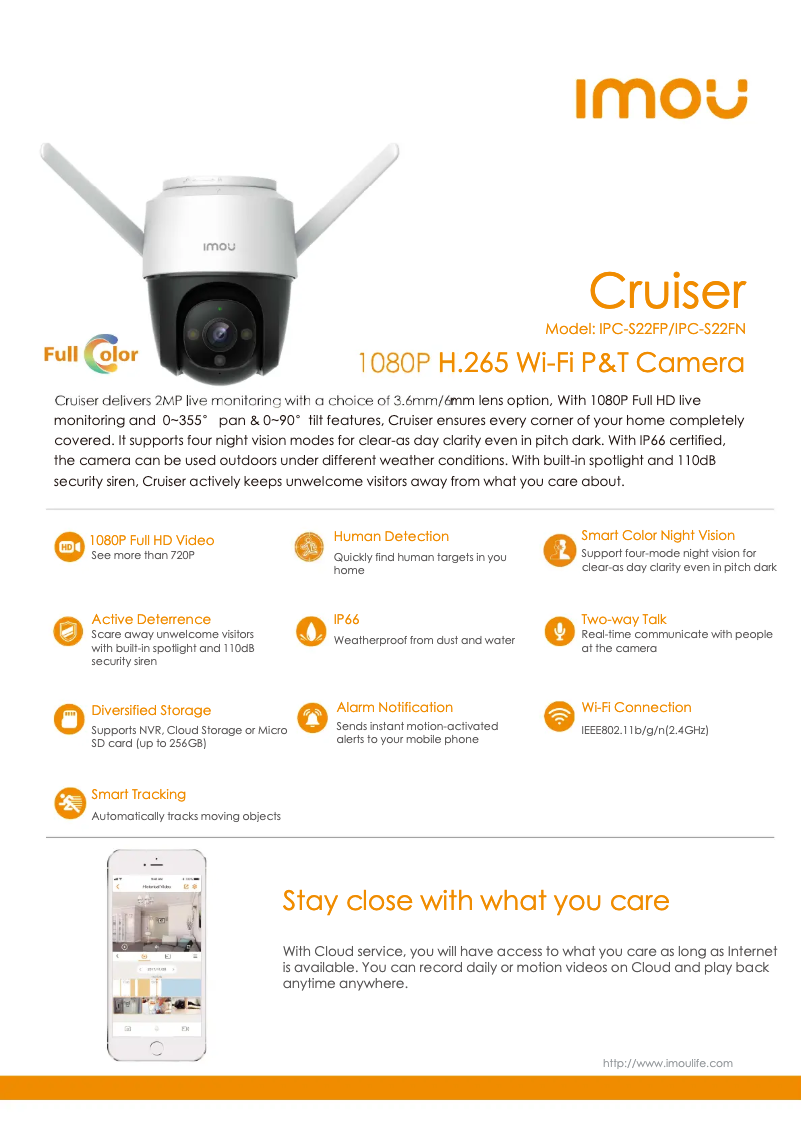 Page 1 de la notice Fiche technique Imou Cruiser