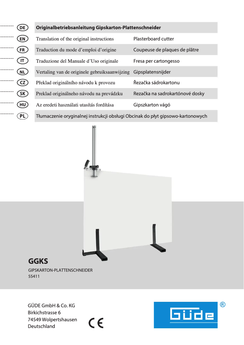 Page n°1 - Manuel utilisateur Güde GGKS