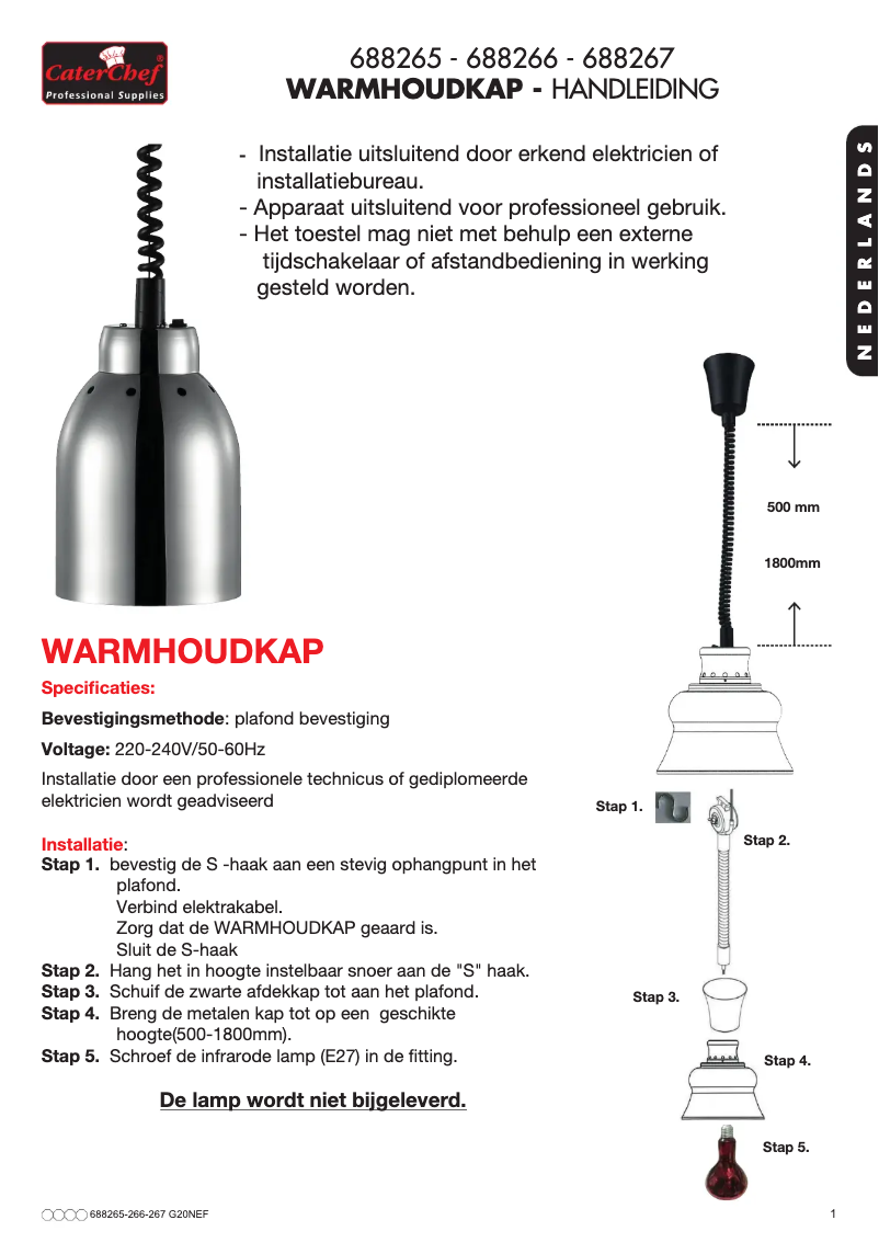 Page 1 of the manual User Manual CaterChef 688266