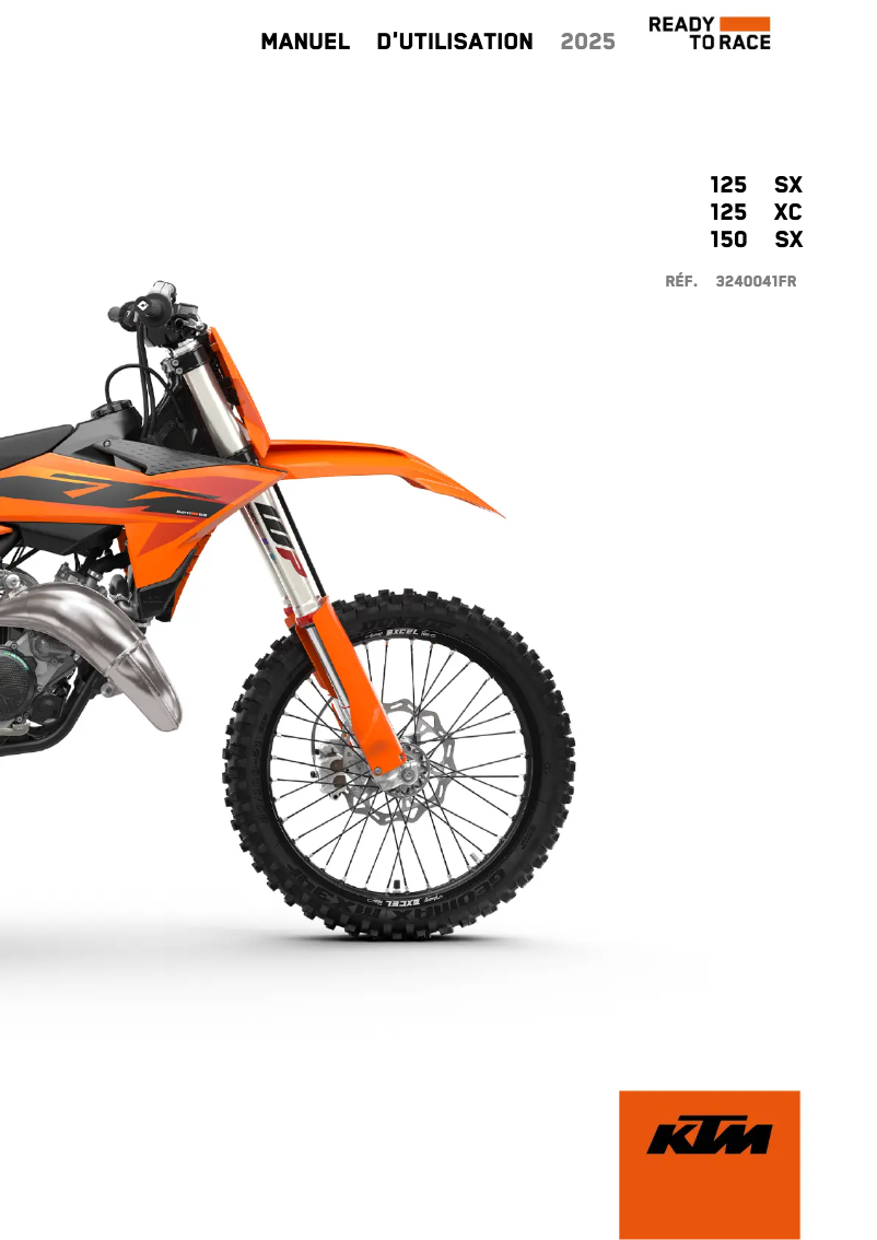 Page n°1 - Manuel utilisateur KTM 150 SX (2025)