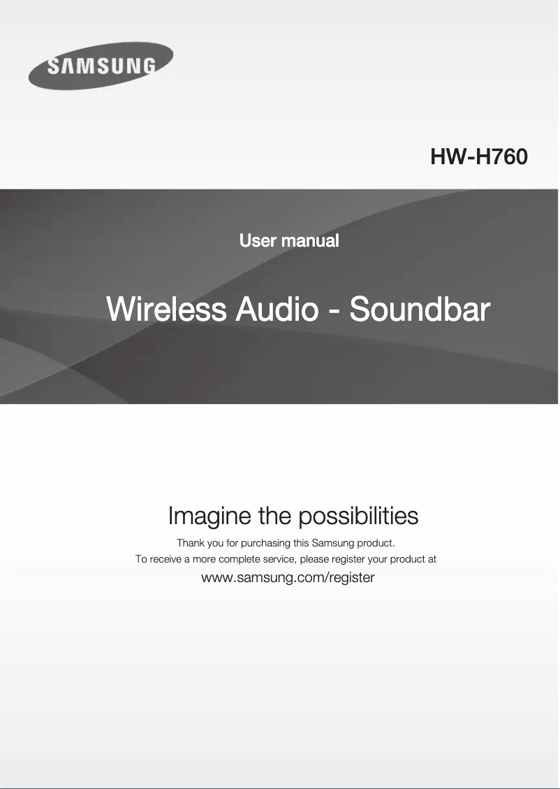 Image de la première page du manuel de l'appareil HW-H760